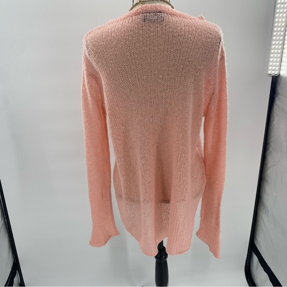 Anthropologie Wooden Ships Pink heart Oversized Lightweight Sweater size S/M - Picture 8 of 8